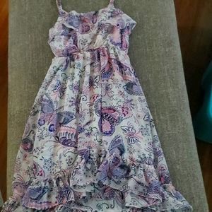 Beautiful Butterfly Print High Low  Dress Size 7/8